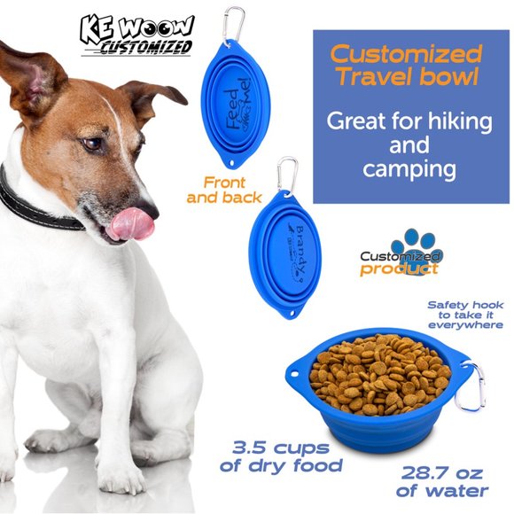 KE WOOW Portable Dog Bowl, collapsible made of silicone,  travel Bowl 850ml 2pcs - Picture 14 of 14